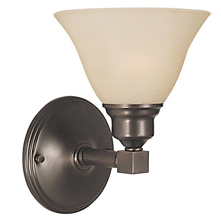 Framburg Lighting 2421 BN/AM Taylor - One Light Bath Bar/Wall Sconce, Brushed Nickel Finish with Amber Marble Glass